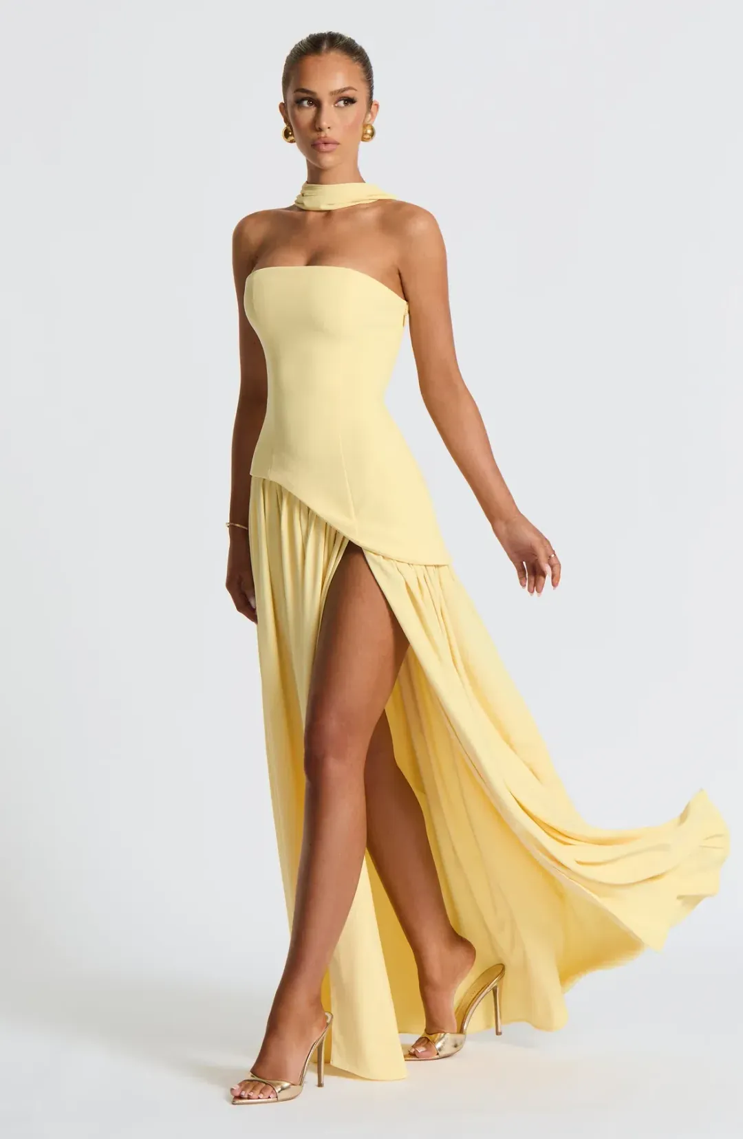 Baby Boo Maliyah Maxi Dress - Lemon Yellow (S) for rent on The Volte - main image