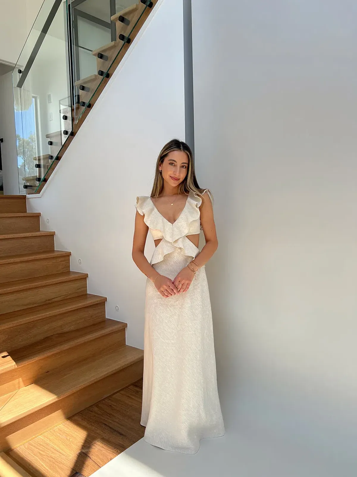 CIENTI THE LABEL Flounce Maxi Dress for rent on The Volte - main image
