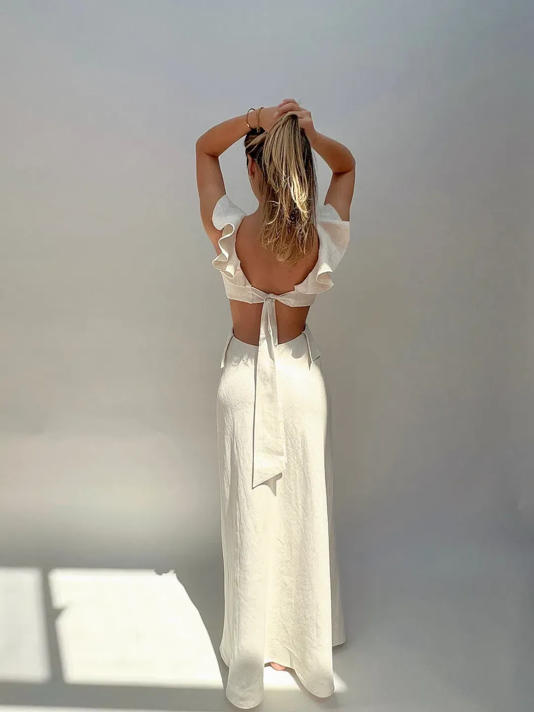 CIENTI THE LABEL Flounce Maxi Dress for rent on The Volte - main image