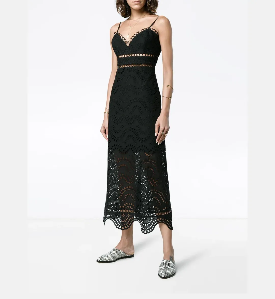 Zimmermann Jaya Wave Midi Dress Black Size 2 / Au 12 for rent on The Volte - main image