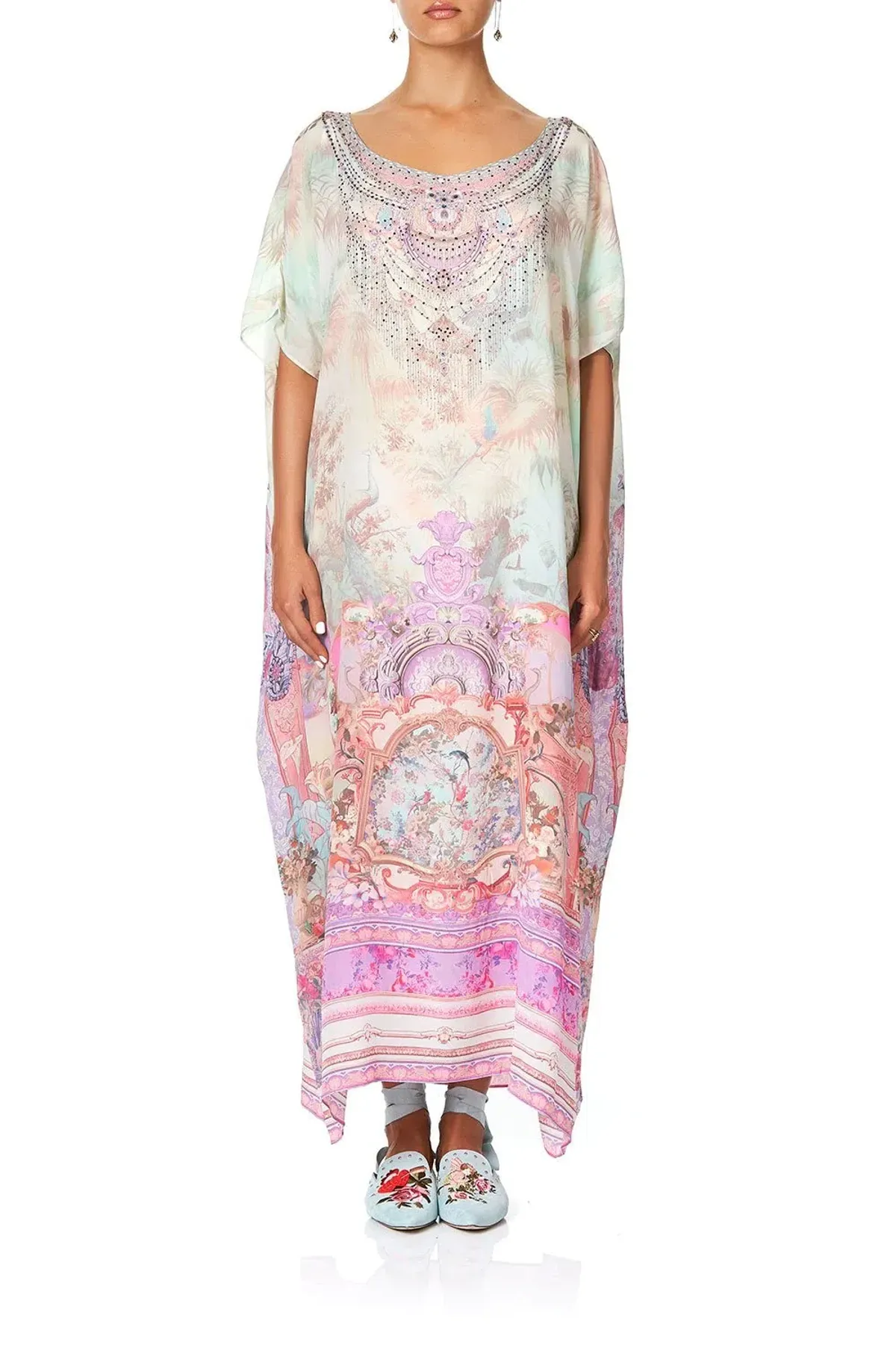 Camilla Slim Line Round Neck Kaftan Electron Libre Print Size 12 - Image 1