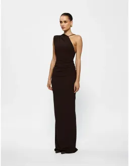 Effie Kats Greer One Shoulder Floor Length Gown Brown Size 10 for rent on The Volte - image 2