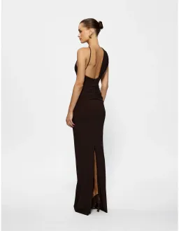 Effie Kats Greer One Shoulder Floor Length Gown Brown Size 10 for rent on The Volte - image 3