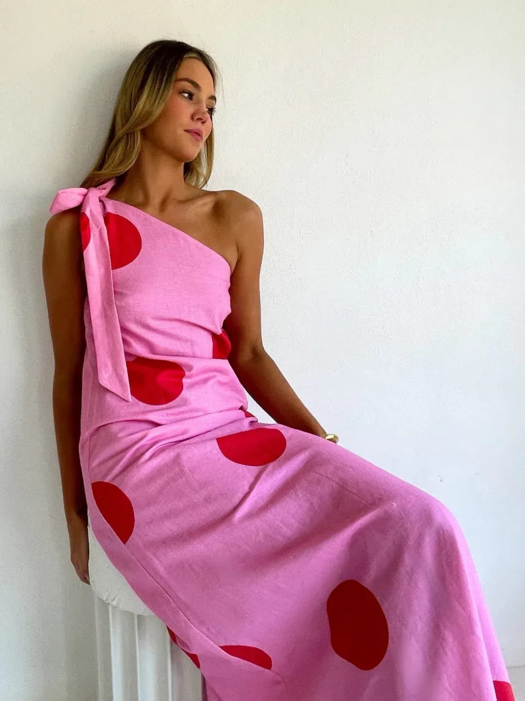 By Nicola Sorrento Maxi Pink/Red Polka / Size 12 for rent on The Volte - main image