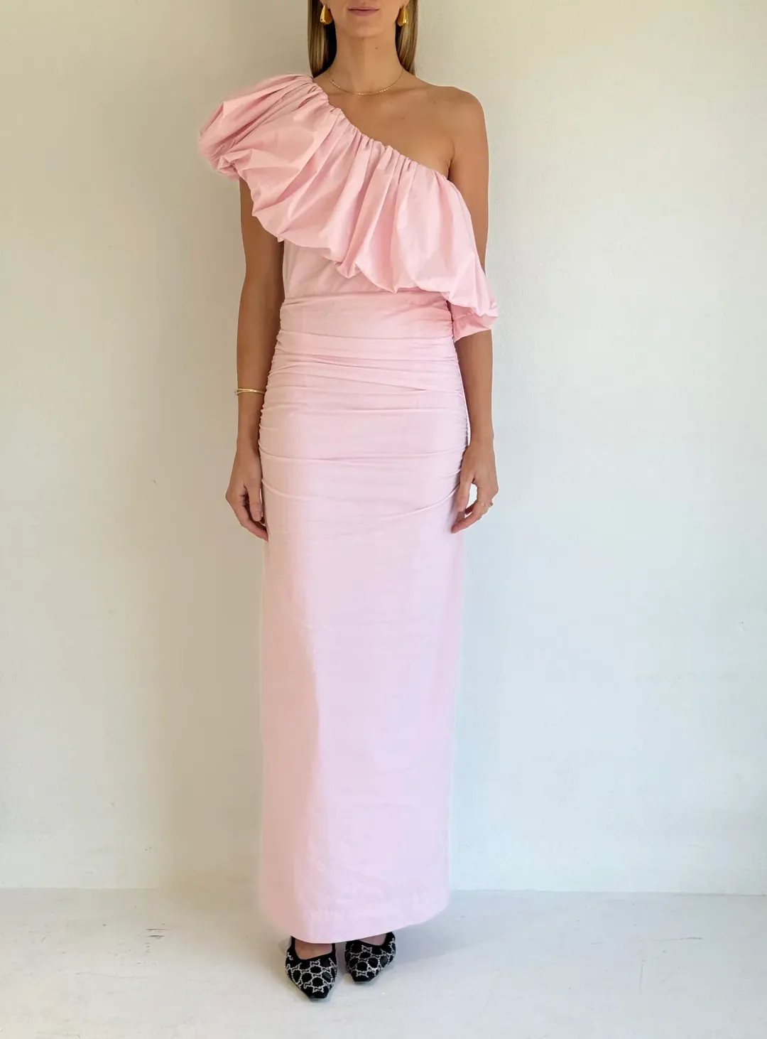 By Nicola Maya Maxi Dress In Powder Pink / Size 8 for rent on The Volte - main image
