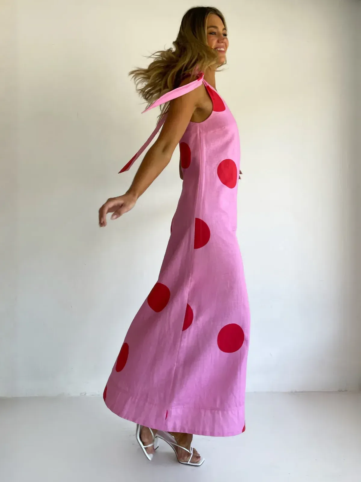 By Nicola Sorrento Maxi Pink/Red Polka / Size 8 - Image 3