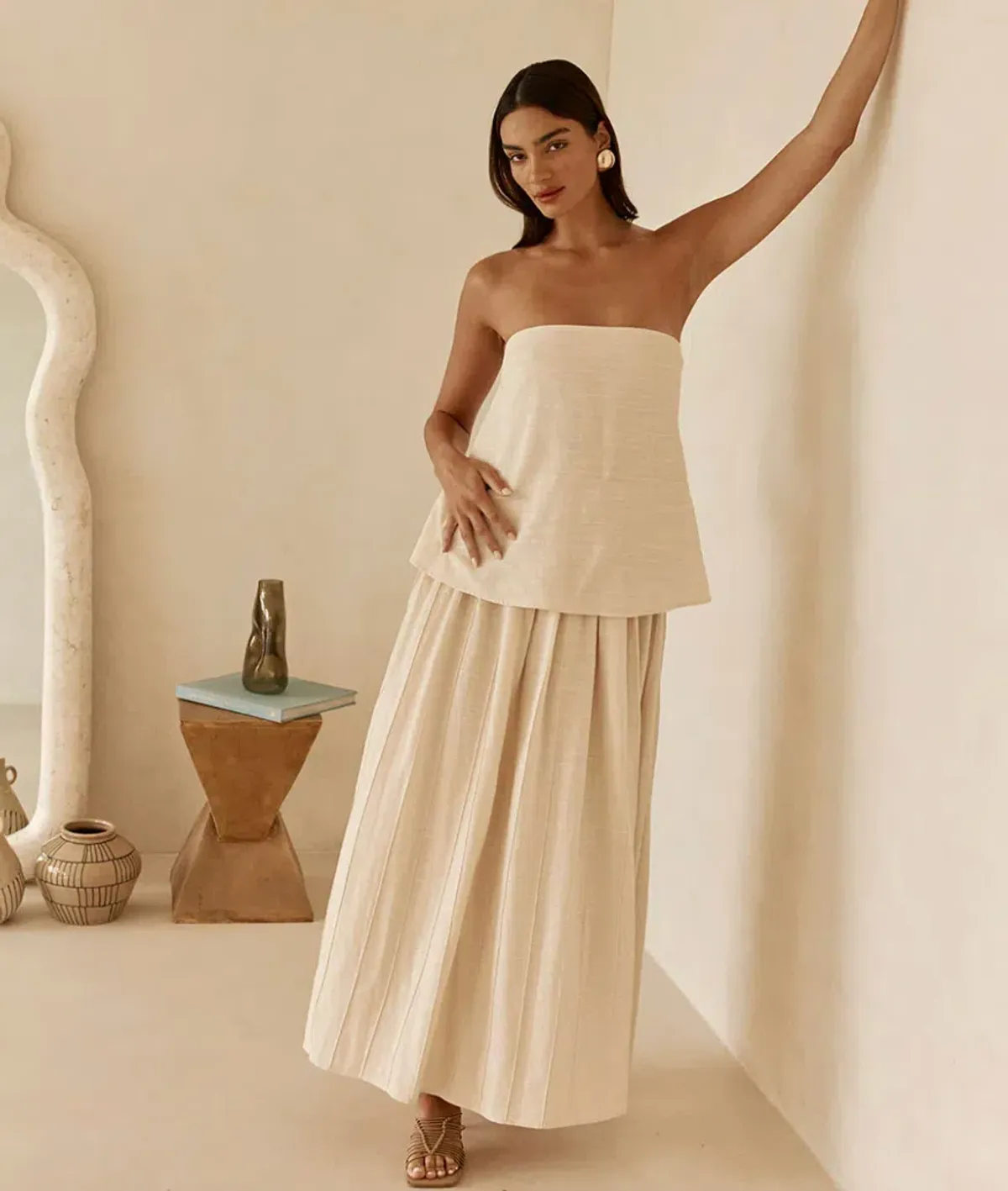 Sabo Skirt Aviana Maxi Dress Beige Size XS (6) - Image 1