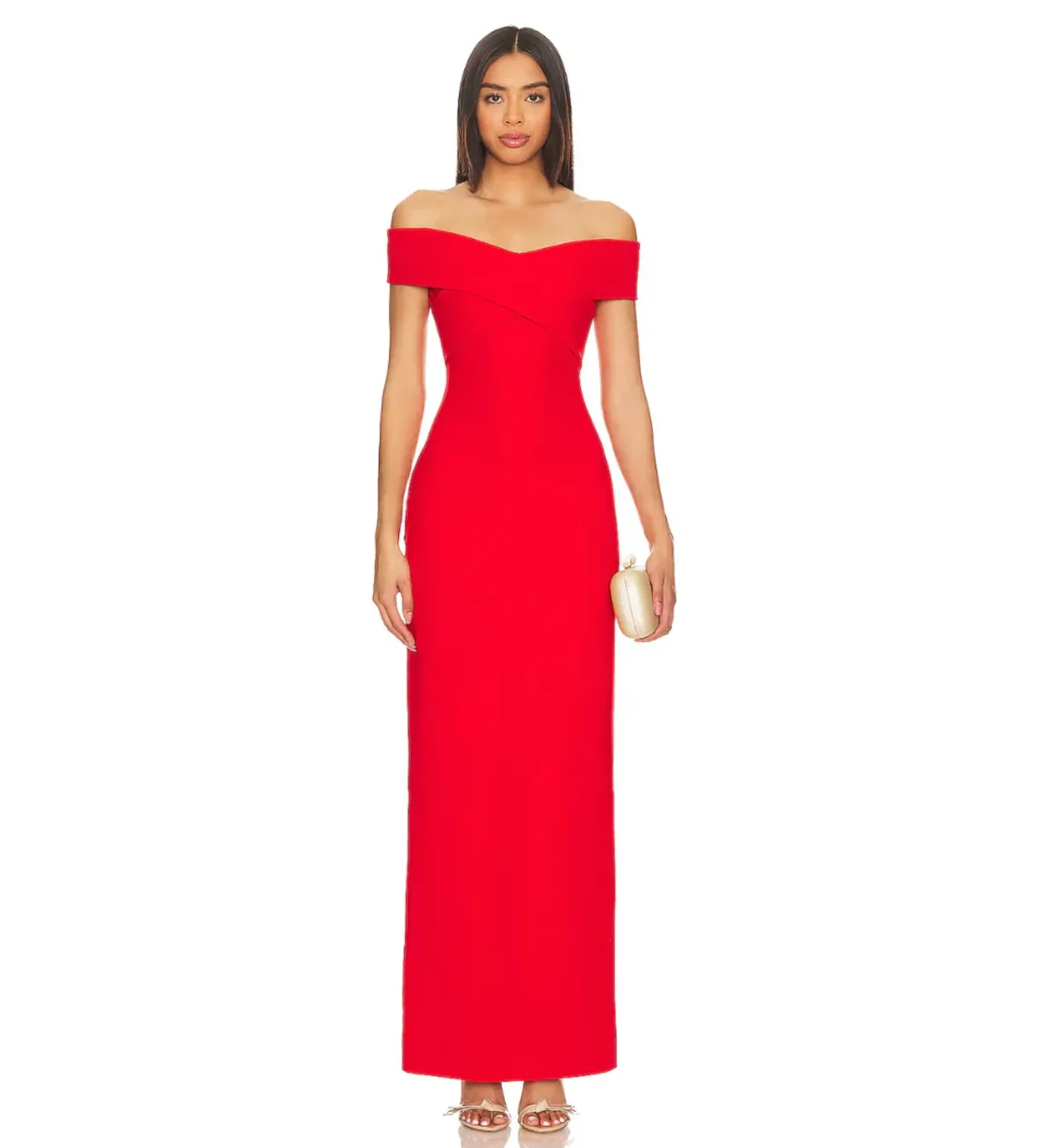 Solace London Ines Maxi Dress in Red Size AU8 for rent on The Volte - main image