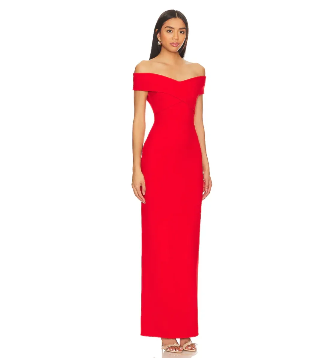 Solace London Ines Maxi Dress in Red Size AU8 for rent on The Volte - main image