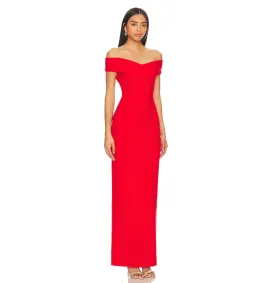 Solace London Ines Maxi Dress in Red Size AU8 for rent on The Volte - image 2