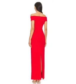 Solace London Ines Maxi Dress in Red Size AU10 for rent on The Volte - image 3