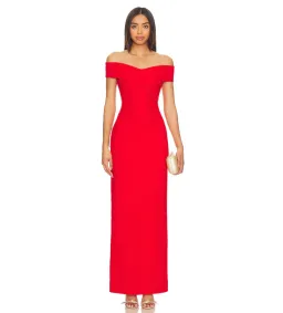 Solace London Ines Maxi Dress in Red Size AU10 for rent on The Volte - image 1