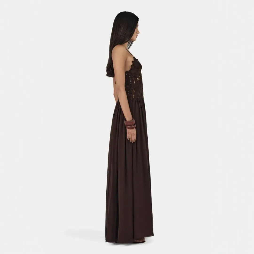 Hansen & Gretel Stephanie Maxi Dress Cedar Brown Size XL / 14 for rent on The Volte - main image