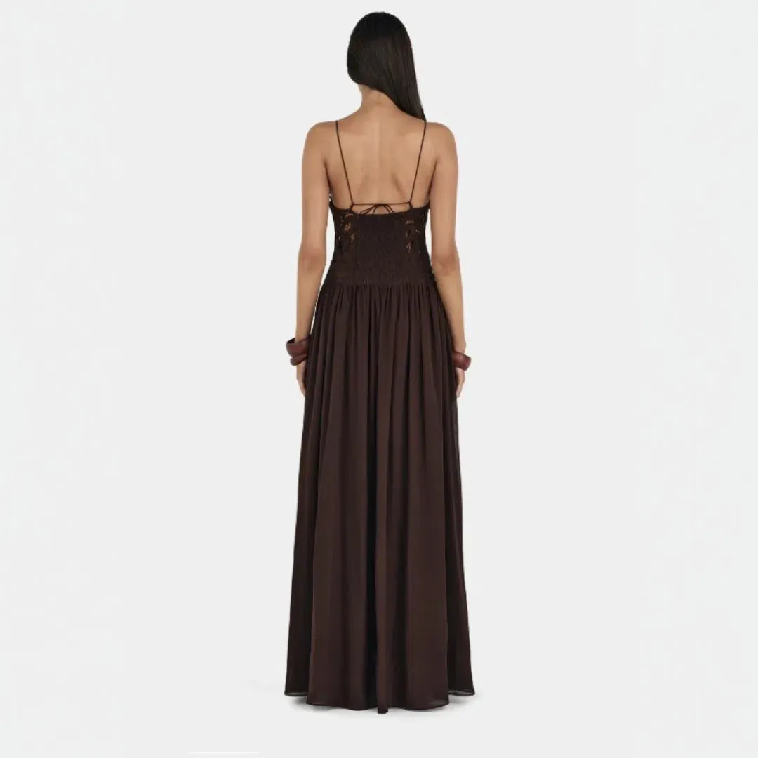 Hansen & Gretel Stephanie Maxi Dress Cedar Brown Size XL / 14 for rent on The Volte - main image