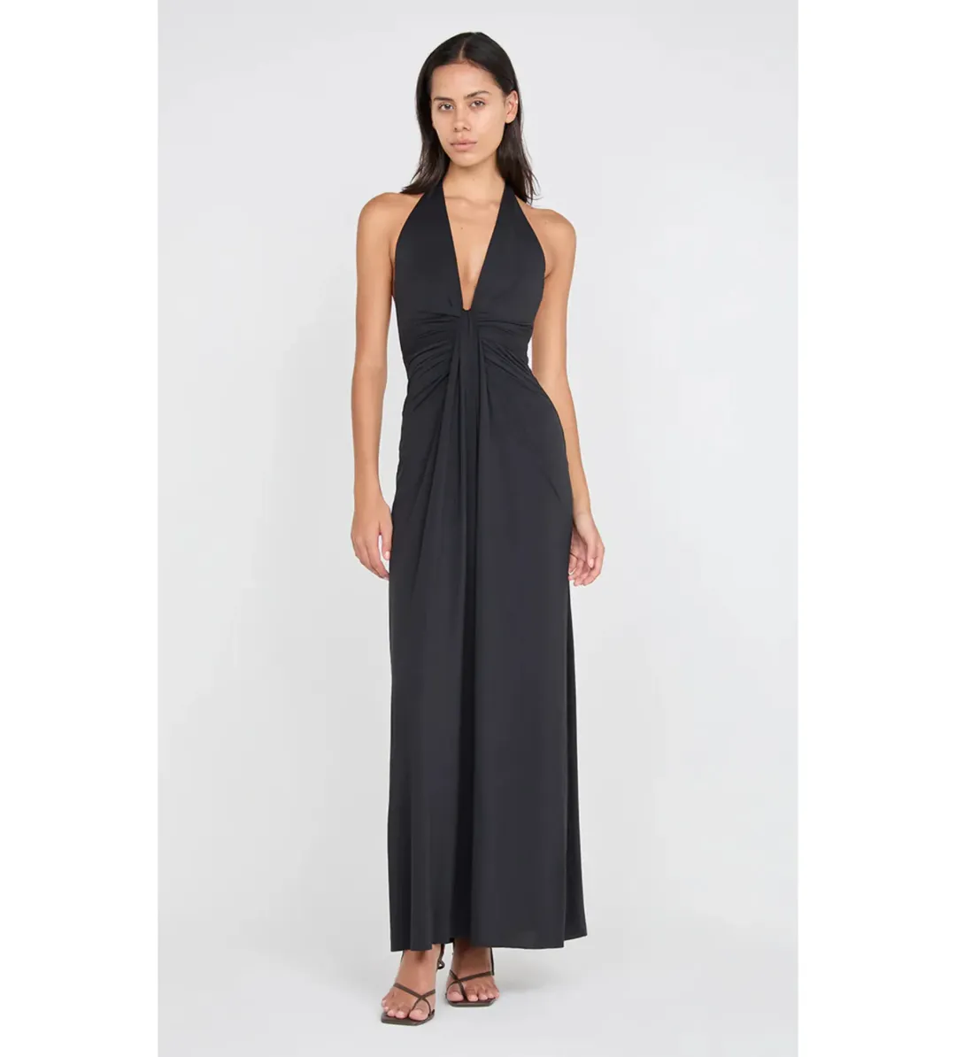 Bec & Bridge Tillie Drape Maxi Dress in Black Size AU8 for rent on The Volte - main image