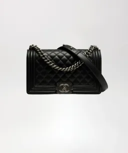 Boy Chanel Black Medium Handbag for rent on The Volte - image 1