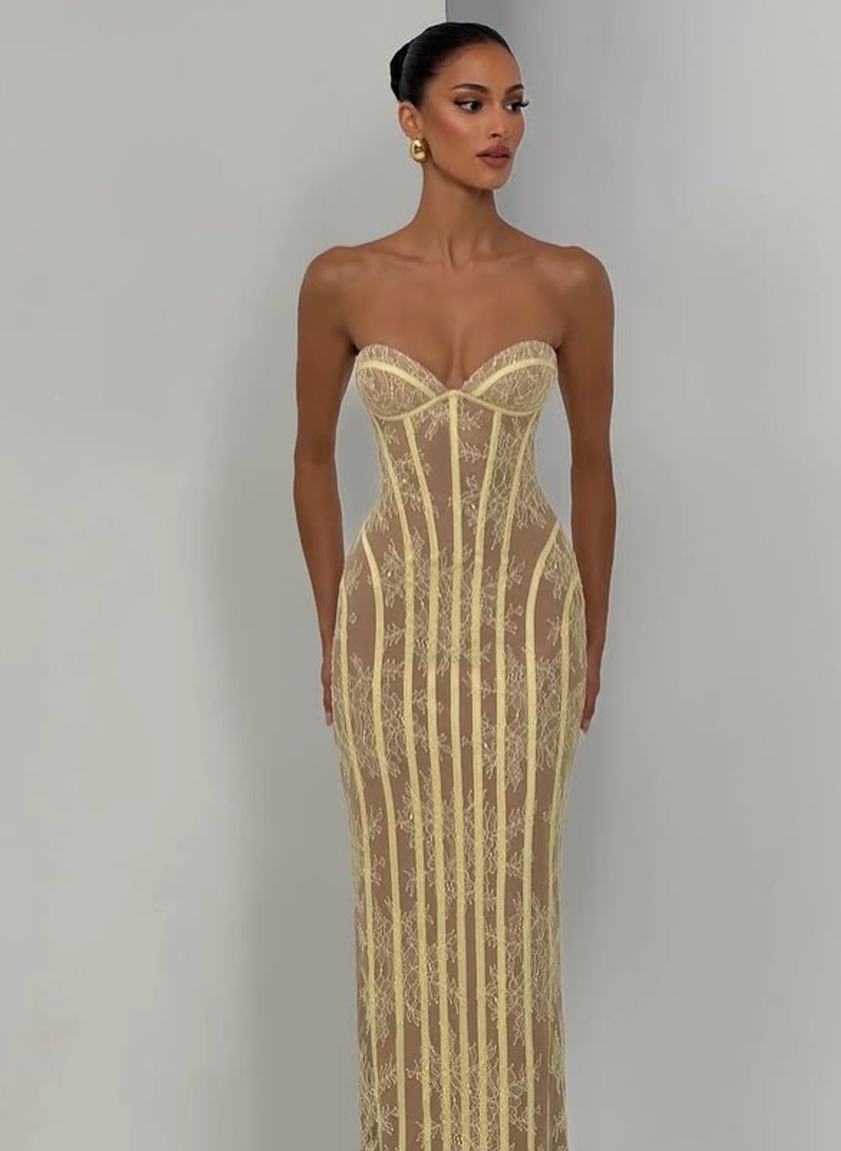 BABYBOO SIAN MAXI DRESS - LEMON S - Image 1