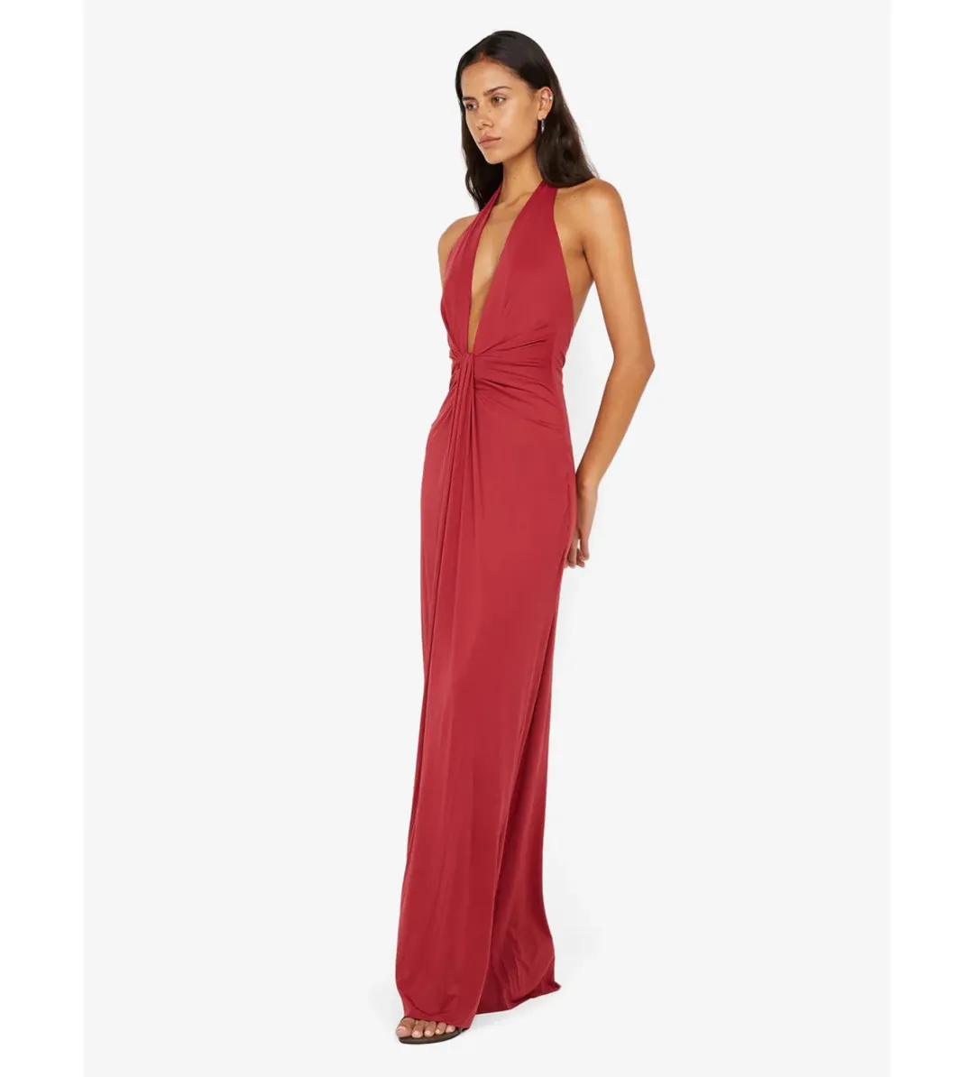 Bec & Bridge Susie Plunge Maxi Dress in Cherry Size AU4 for rent on The Volte - main image