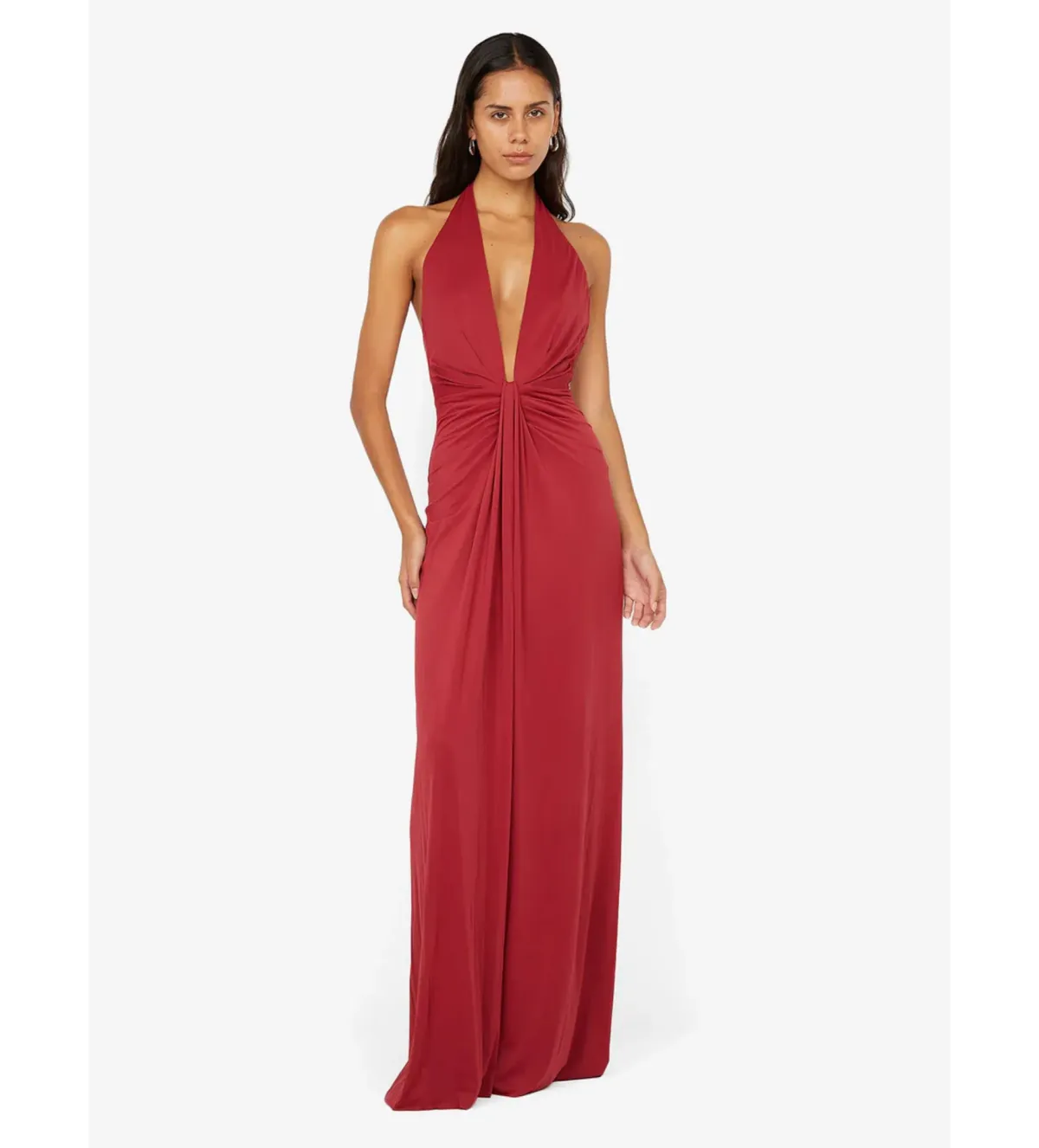 Bec & Bridge Susie Plunge Maxi Dress in Cherry Size AU8 for rent on The Volte - main image