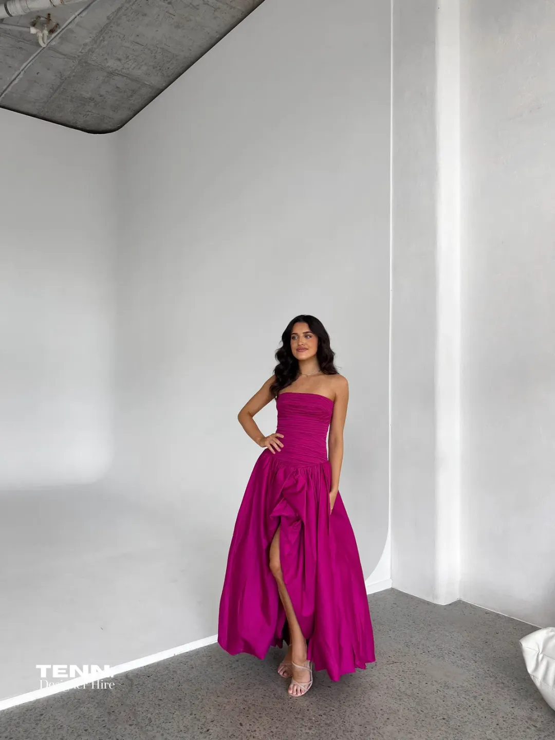 AJE Violette Bubble Hem Maxi Dress for rent on The Volte - main image