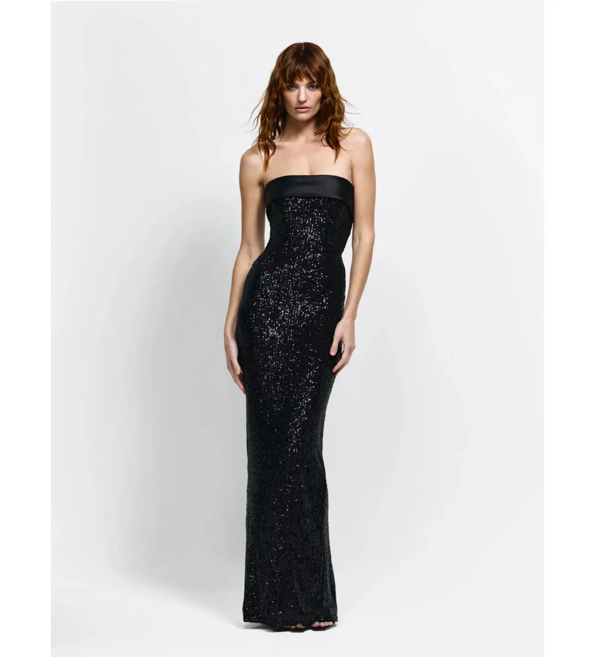 Effie Kats Thalia Gown in Black Sequin Size S/AU8 for rent on The Volte - main image