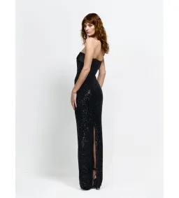 Effie Kats Thalia Gown in Black Sequin Size L/AU12 for rent on The Volte - image 3