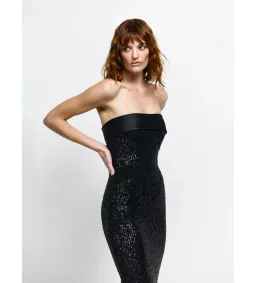 Effie Kats Thalia Gown in Black Sequin Size L/AU12 for rent on The Volte - image 2