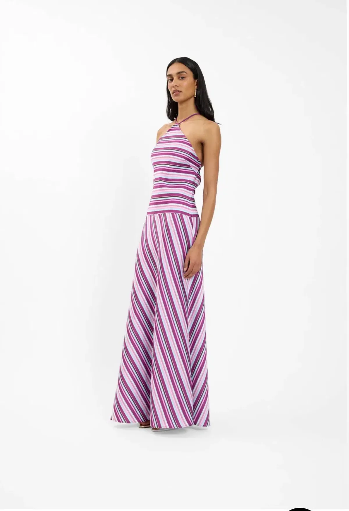 WITH HARPER LU - HALTER MAXI DRESS | VIOLET STRIPE | XL - Image 2