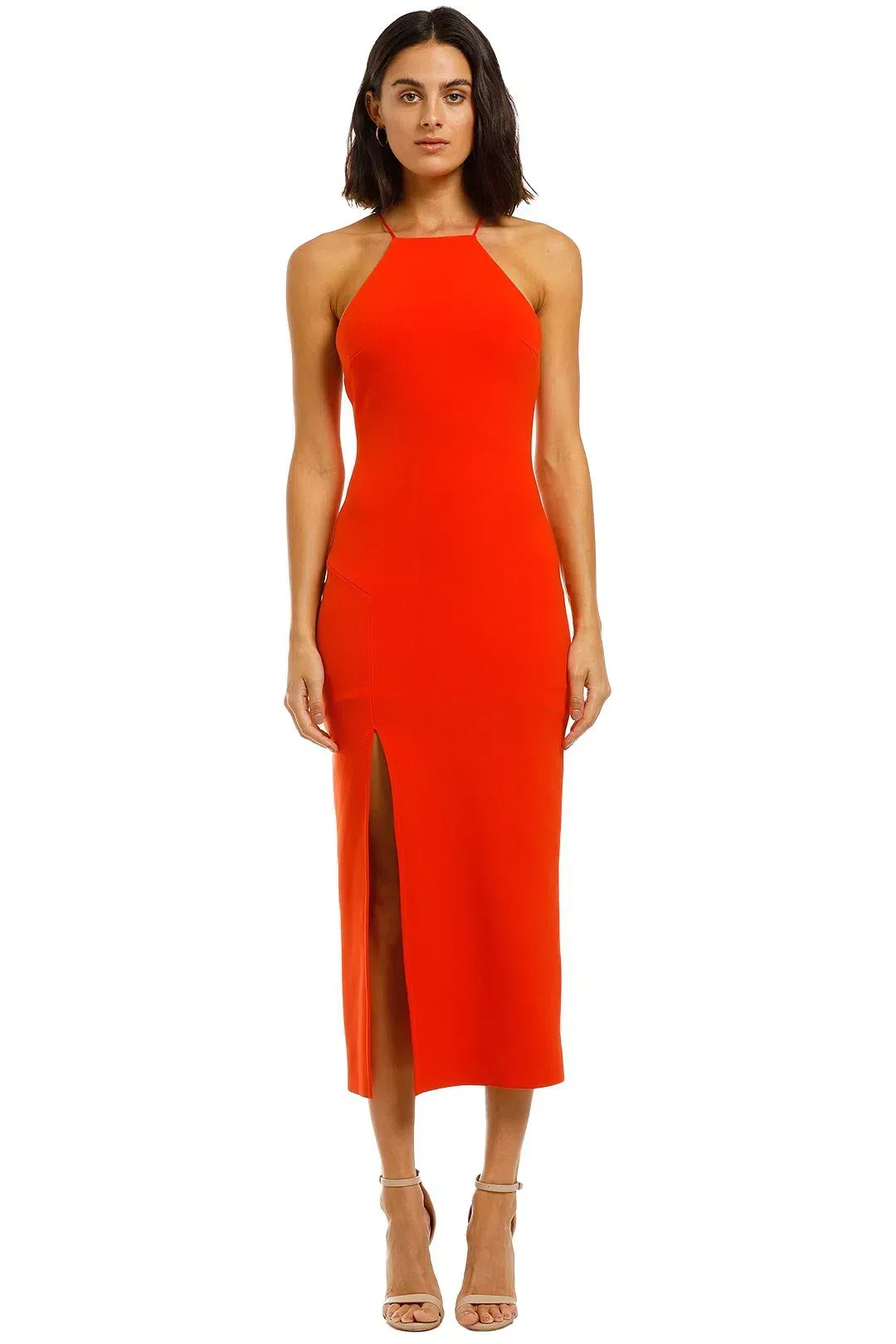 Bec & Bridge Candy Midi Dress in Chili | Size 8 for rent on The Volte - main image