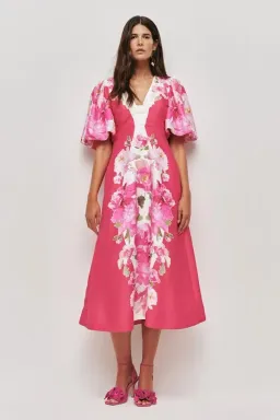 🩷 AJE Overflow Knotted Floral Midi Dress in 'Rosa Bold' Pink – 12 AU 🩷 for rent on The Volte - image 6