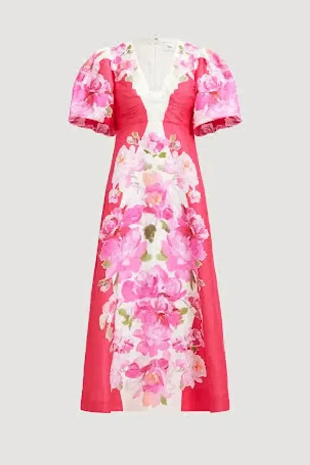 🩷 AJE Overflow Knotted Floral Midi Dress in 'Rosa Bold' Pink – 12 AU 🩷 for rent on The Volte - main image