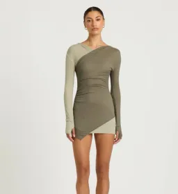 Benni Evie Mini Dress Olive 6 for rent on The Volte - image 1