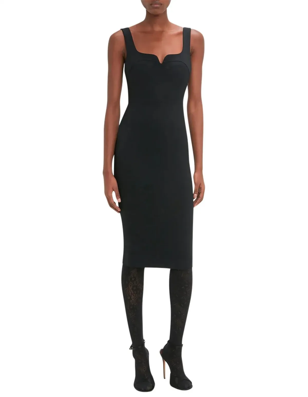 Victoria Beckham Sleeveless Fitted T-shirt Dress Black Size 14 - Image 2