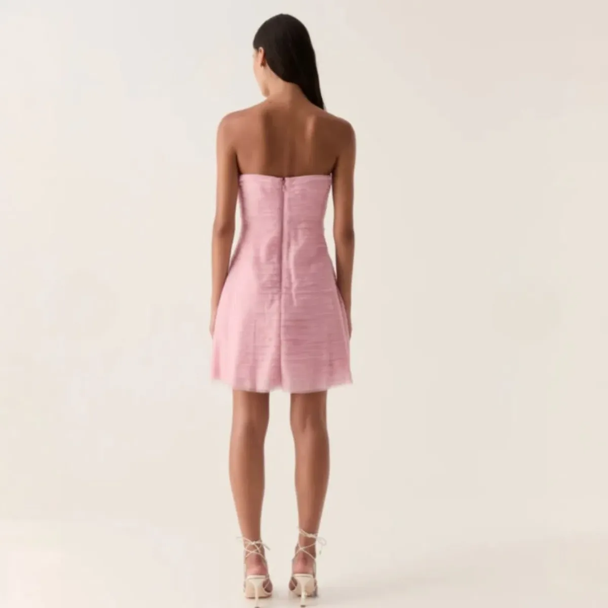 AJE Soundscape Mini Dress - Chalk Pink Size 8 - Image 3