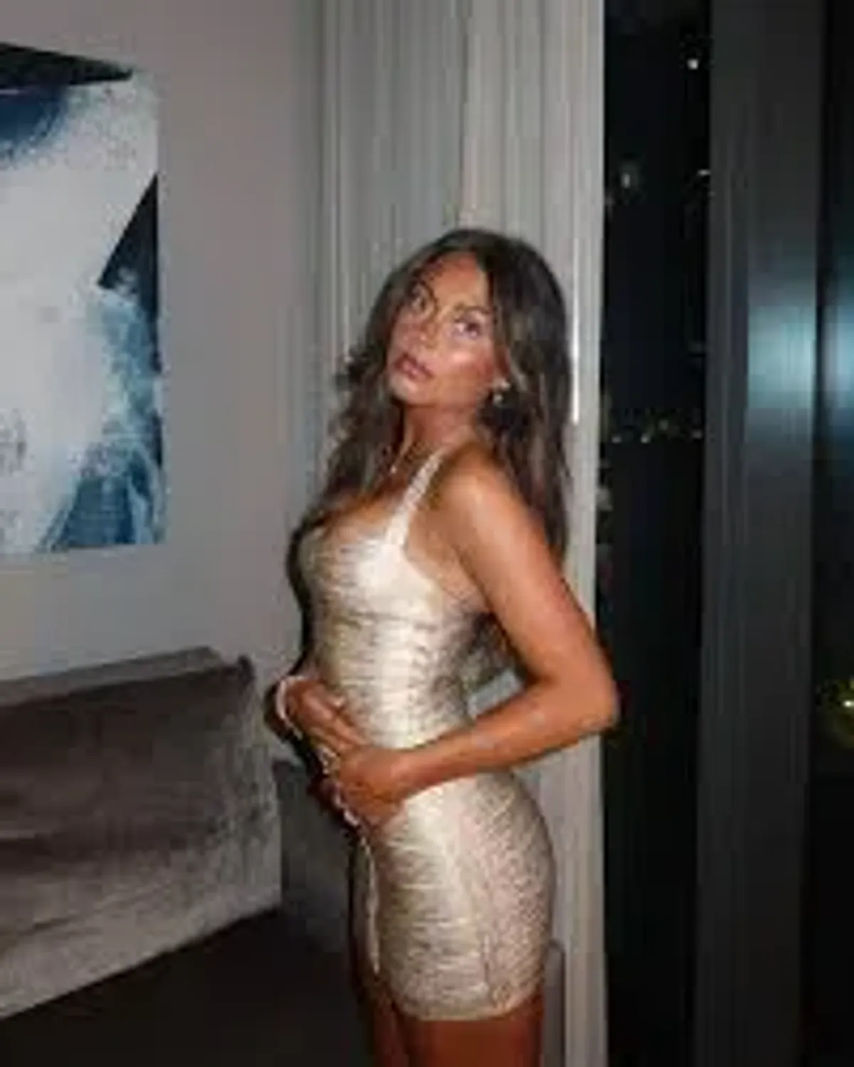 The Supermodel Gold Foiled Bandage Mini Dress House Of CB - Image 2