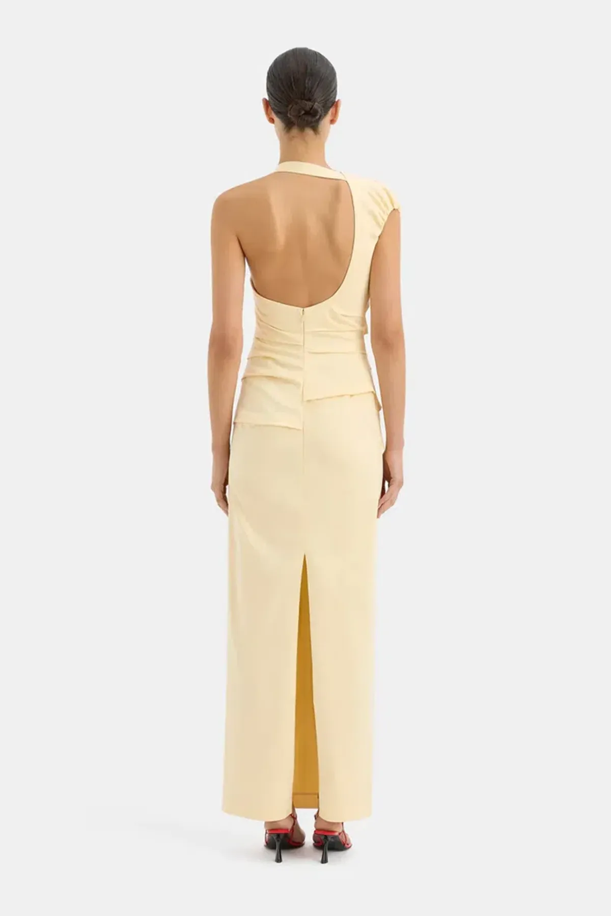 Sir The Label Giacomo Gathered Maxi Dress Gown In Butter | Size AU 12 - Image 7