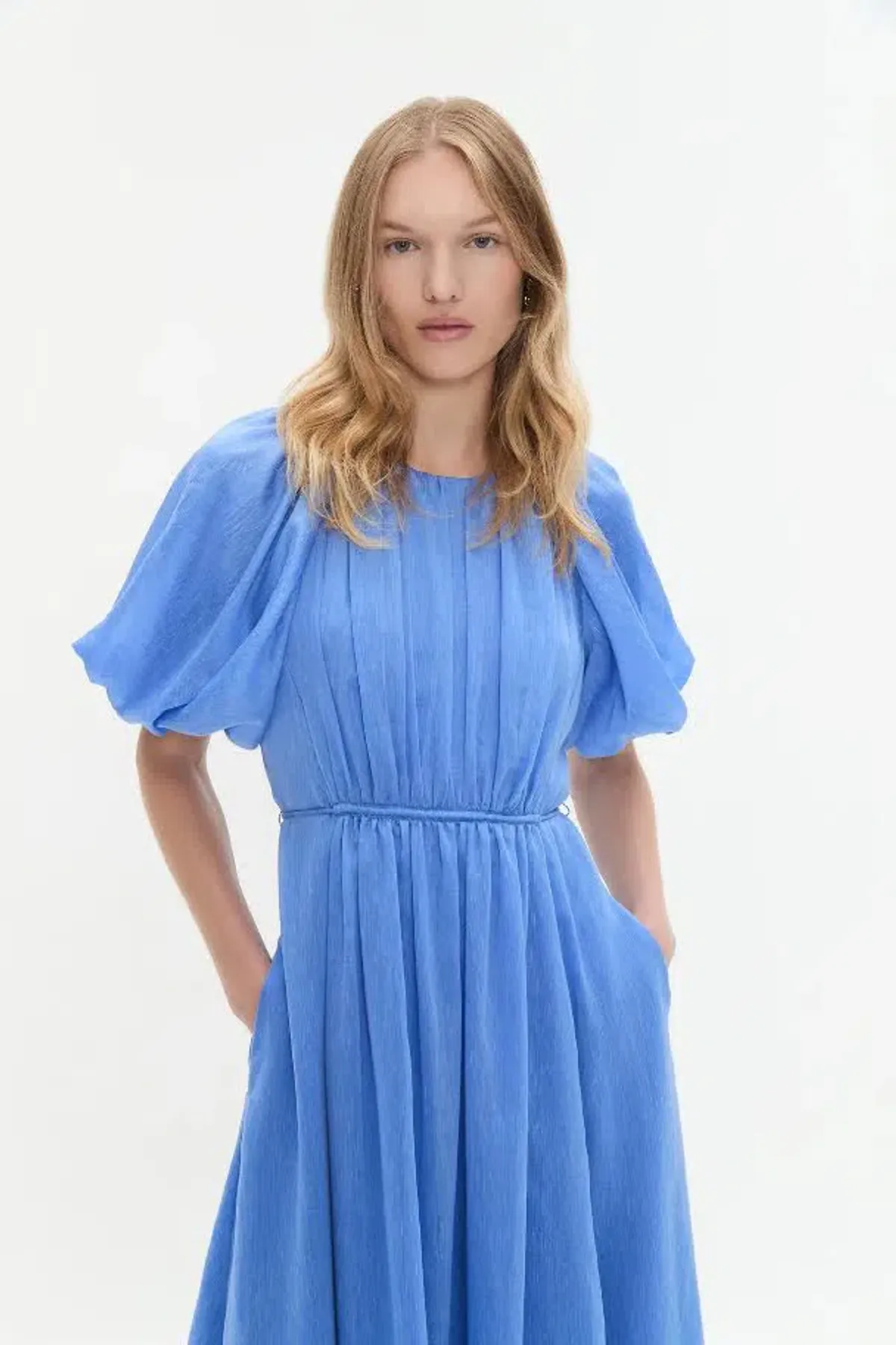 💙 AJE Alma Midi Dress – Mist Blue – Size 12 (AU) 💙 Satin-type Finish - Image 5