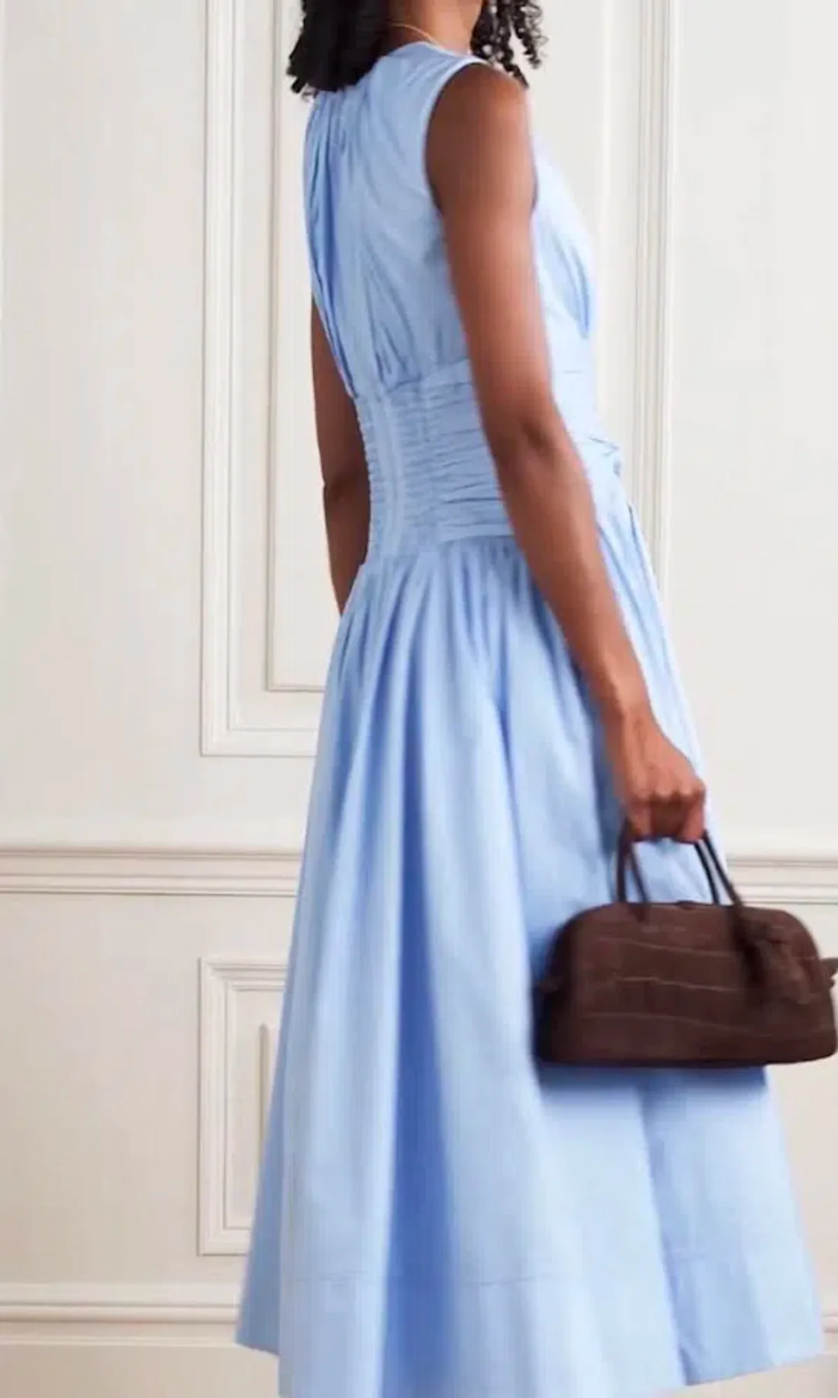 💙 AJE Agatha Knot Sleeveless Midi Dress – Powder Blue – Size 12 AU 💙 Satin Sheen - Image 4