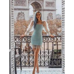 Alice McCall Amora Rouch Sage Mini Dress Size 6 for rent on The Volte - image 1