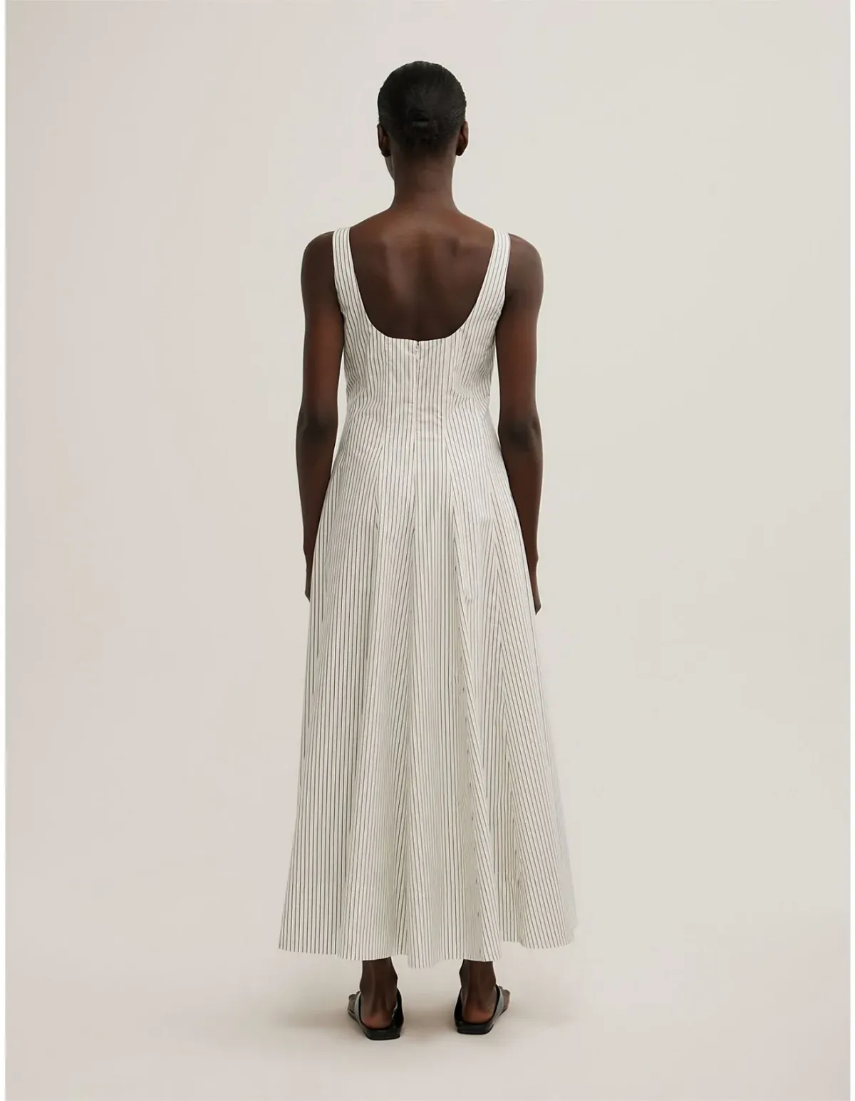 Witchery Seam Detail Midi Dress Cream Size 10 - Image 4