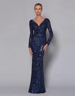 Navy Long Sleeve Sequin Bariano for rent on The Volte - image 1