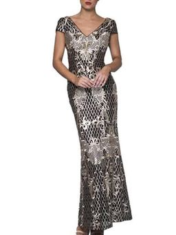 Black and Gold Bariano Dress for rent on The Volte - image 1