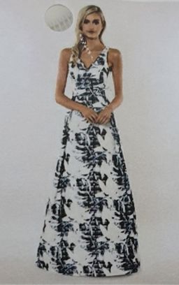 Bariano Blue and White Floral Beauty Custom Made Dress Print Size 8 for rent on The Volte - image 1