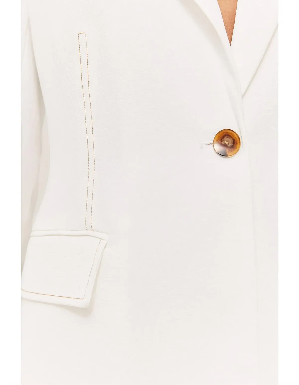 Saba Dharma Stitch Detail Blazer Beige Size 14 - Image 6