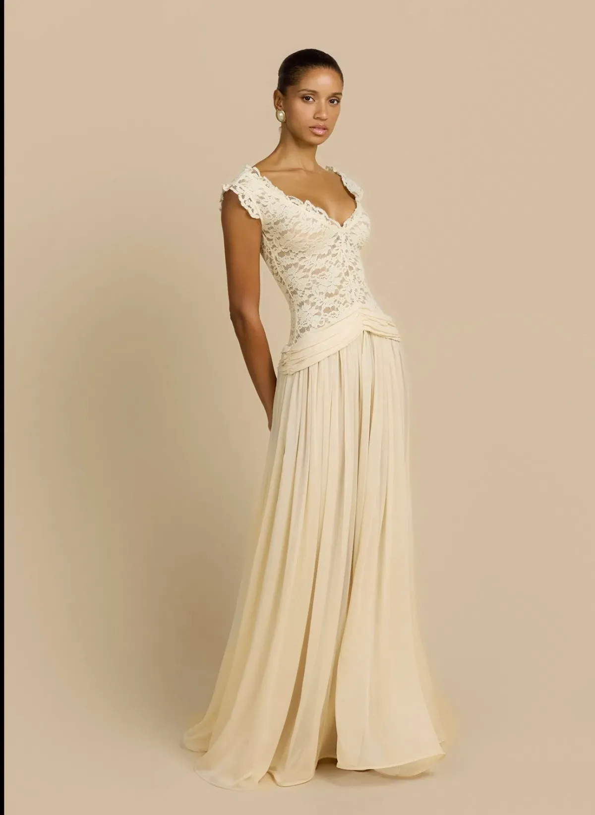 Arcina Ori ARABELLA DRESS BEIGE size Medium - Image 3
