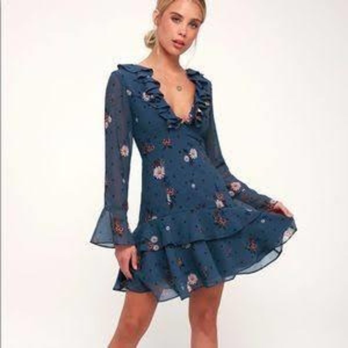 Keepsake the Label blue floral mini dress Size 8 - Image 1
