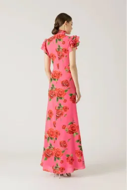 Sau Lee Sylvie Maxi Floral Dress in Pink Size 10/US 6 for rent on The Volte - image 3