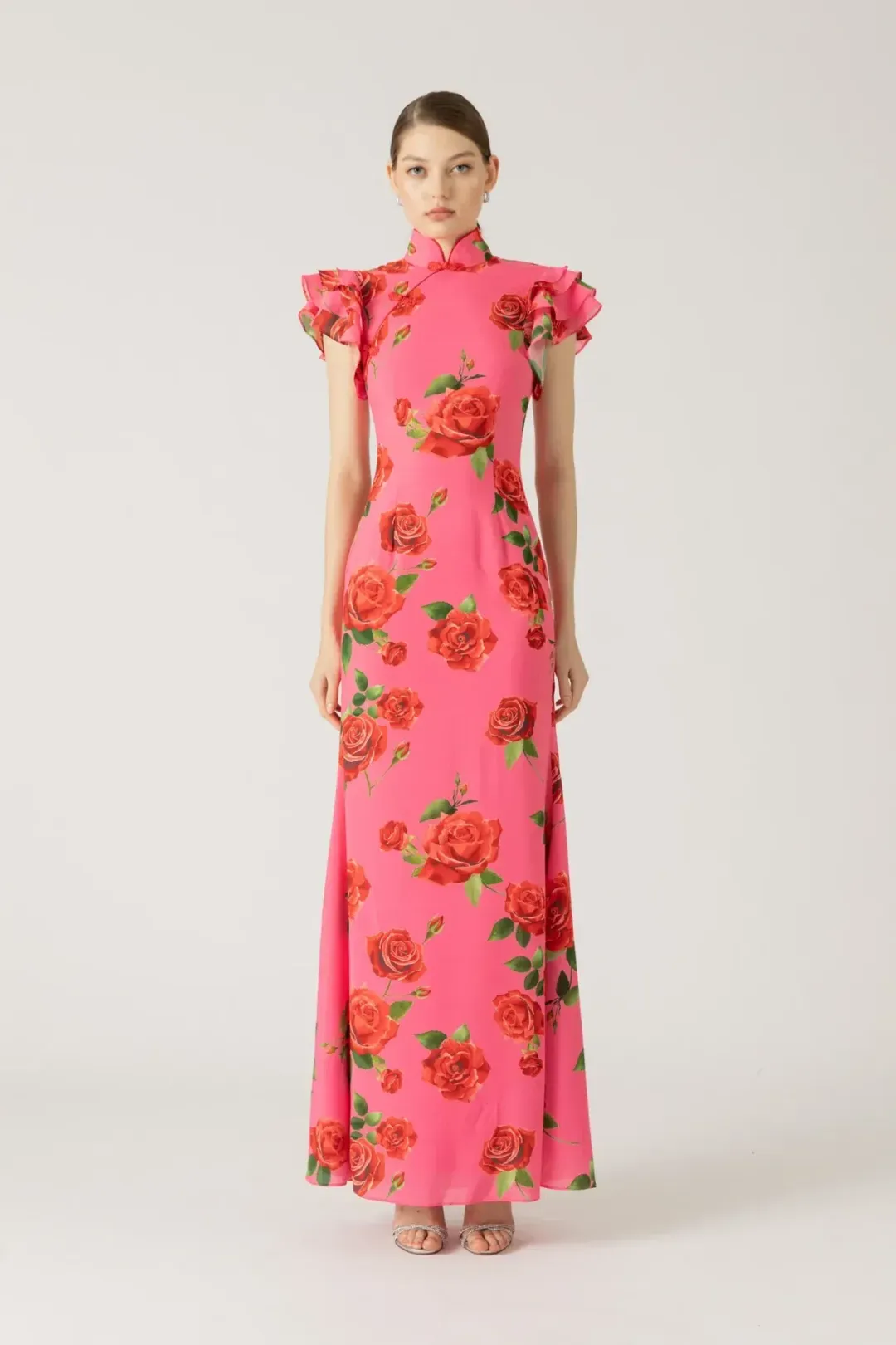 Sau Lee Sylvie Maxi Floral Dress in Pink Size 10/US 6 for rent on The Volte - main image