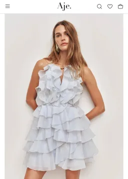 Aje Cleo Mini Dress Silver Blue size 8 for rent on The Volte - image 2