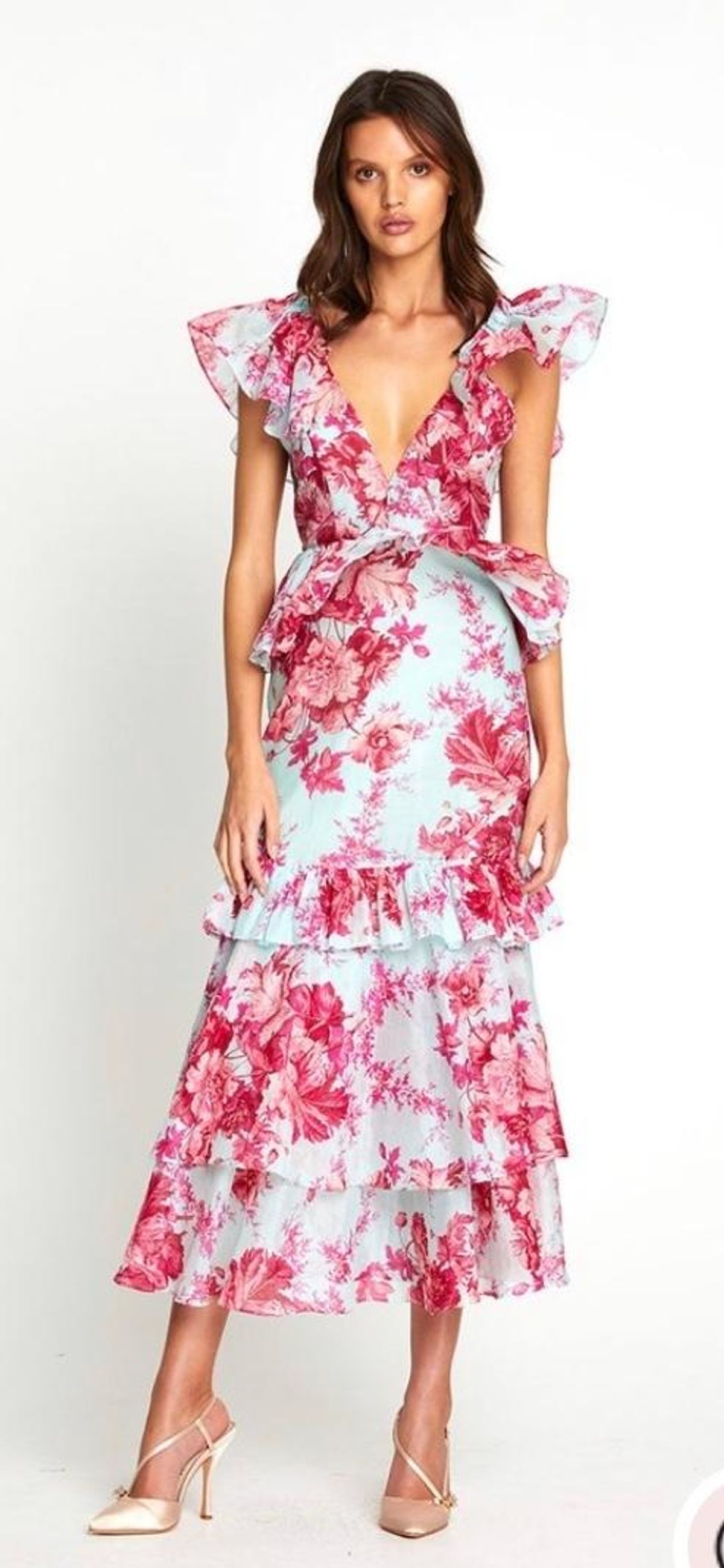 Alice McCall Flamingo Midi Dress in Spearmint in Size 6. - Image 1